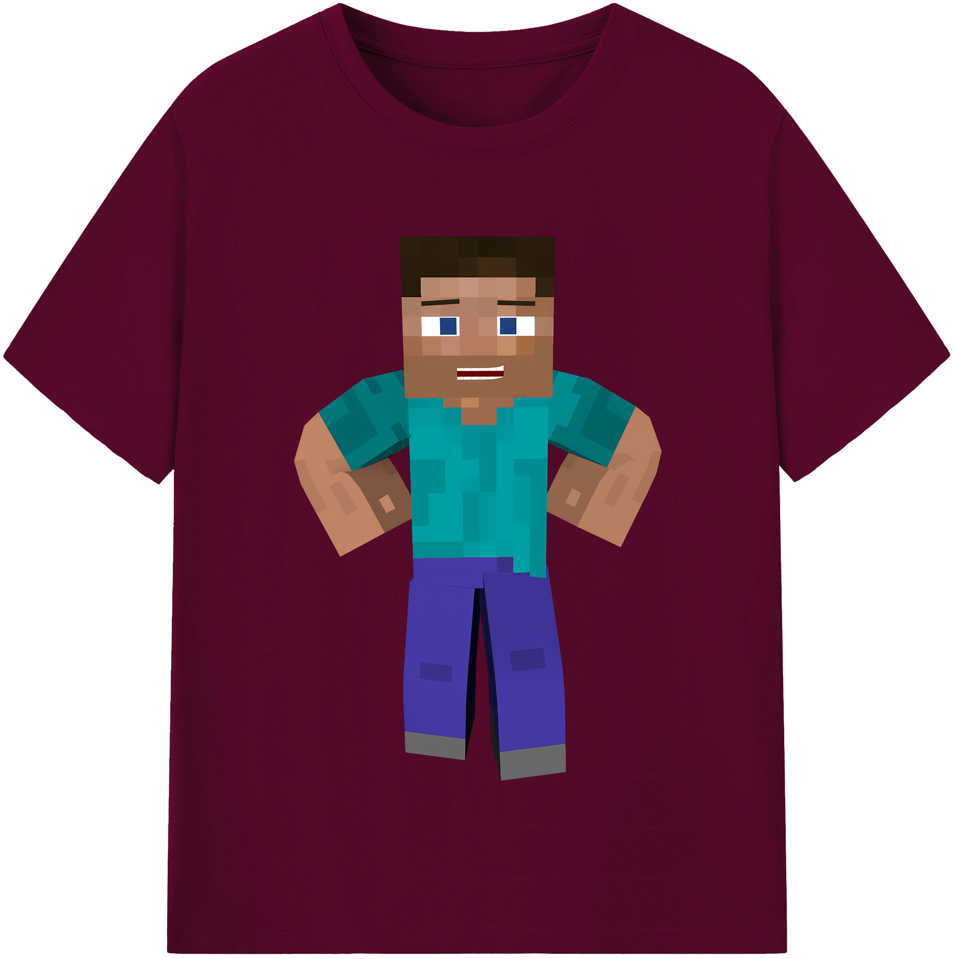 （画像用） マインクラフト ブロックの世界 Minecraft MC Block world レディースカジュアルプリントTシャツ（綿100％）